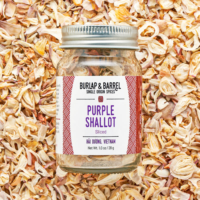 Purple Shallot Slices Burlap