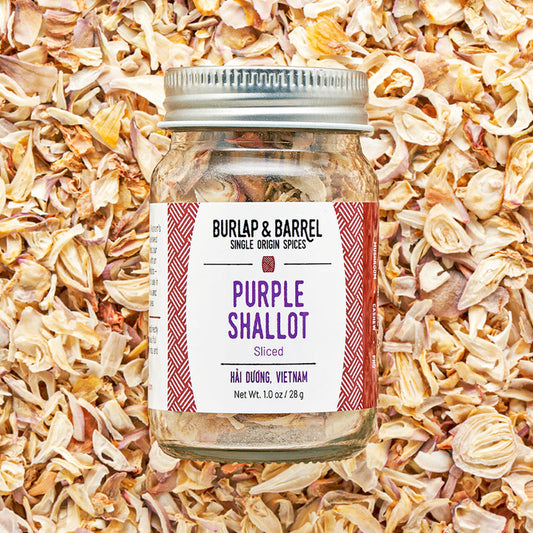 Purple Shallot Slices Burlap